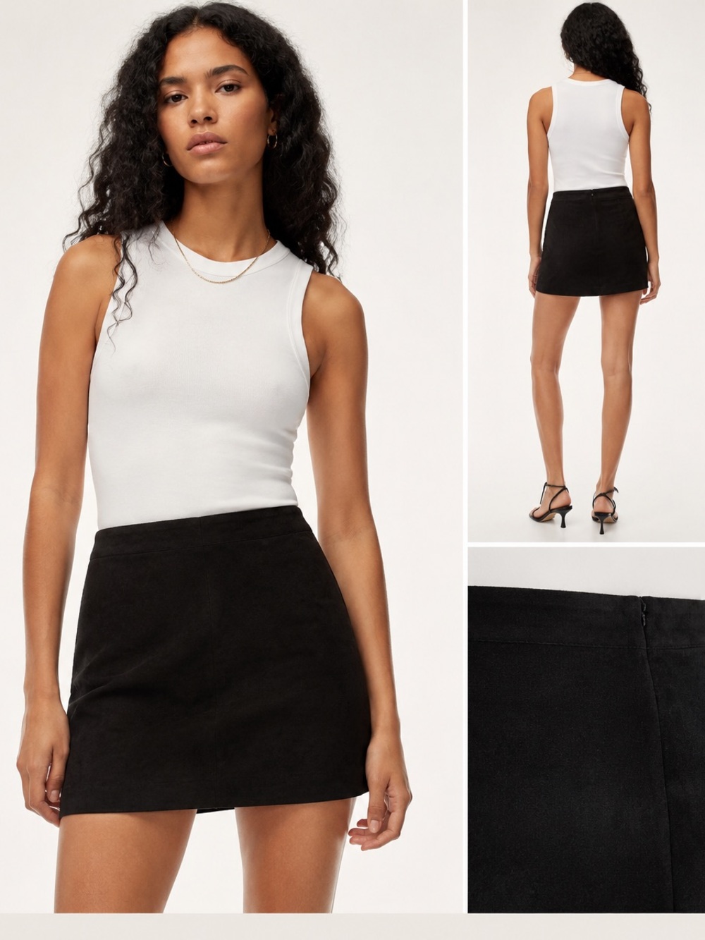 Babaton Aritzia Faux Suede Mini Skirt Black Size 4